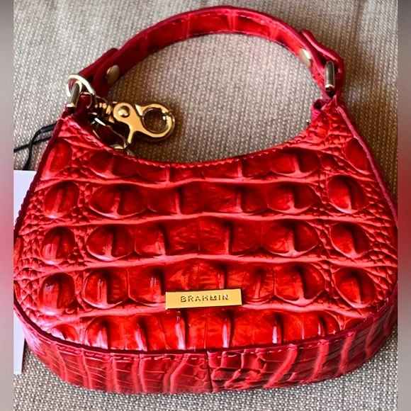 NWT Brahmin Lollie in RED EMBRACE Melbourne Micro Bag Wristlet